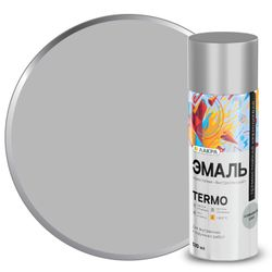 Эмаль аэрозольная термостойкая Лакра Termo +300 С Алюминий 1300, фотография