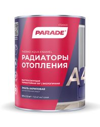 Эмаль PARADE А4 радиаторы отопления акриловая термо бел. п/мат. 0,9л, фото