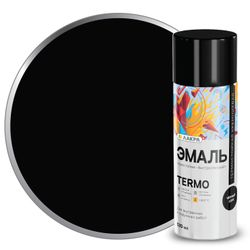 Эмаль аэрозольная термостойкая Лакра Termo +300 С Черный 1200, крупный план