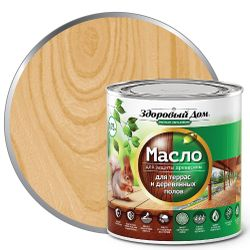 Масло для террас и деревянных полов Здоровый Дом дуб 0,75л, детальное фото