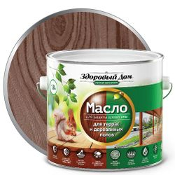Масло для террас и деревянных полов Здоровый Дом палисандр 1,8л, детальное фото
