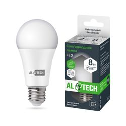 Лампочка светодиодная ALTECH LED 8Вт 4000К 760Лм E27 Груша, детальное фото