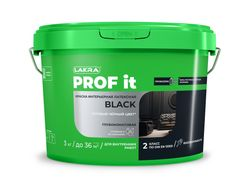 Краска интерьерная латексная Лакра PROF IT BLACK чёрная 3 кг, фотография