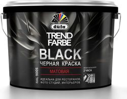 Краска интерьерная dufa TREND FARBE BLACK матовая черная 10л, фото