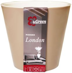 Горшок InGreen London d16 см 1,6 л полипропиленовый молочный шоколад, вид