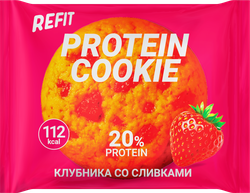 Печенье протеиновое REFIT Клубника со сливками, 40г, картинка