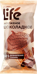 Мороженое ЛЕНТА LIFE Шоколадное 15%, без добавления сахара, без змж, вафельный стаканчик, 80г, вид