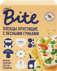 Хлебцы кукурузно-рисовые TAKE A BITE Хрустящие, с лесными грибами, 100г, крупный план