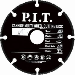 Диск отрезной по дереву для УШМ P.I.T. 125x22,2x1,2 мм 6T(ACTW07-0125), крупный план
