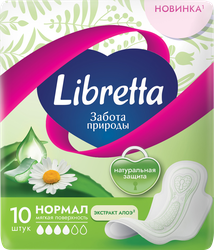 Прокладки LIBRETTA Забота природы Нормал, 10шт, картинка