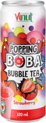 Напиток BOBA BUBBLE TEA Popping Холодный чай со вкусом клубники негазированный, 0.32л, картинка