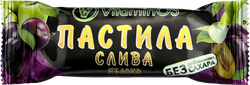 Пастила натуральная VITAMINOS Слива, без сахара, 40г, крупный план