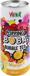 Напиток BOBA BUBBLE TEA Popping Холодный чай со вкусом манго негазированный, 0.32л, картинка