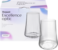 Набор стаканов для воды REPAST Excellence Optic 400мл, Арт. 65949, 2шт, крупный план