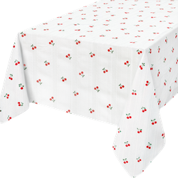 Скатерть HOMELCUB Dolce Vita 110х140см, с вишневым принтом, хлопок, Арт. RUTC0006, изображение