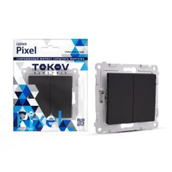 Выключатель 1-клавишный TOKOV ELECTRIC PIXEL 1792317 карбон, детальное фото