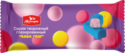 Сырок творожный глазированный СВИТЛОГОРЬЕ Бабл Гам 16%, без змж, 40г, детальное фото
