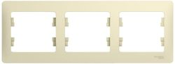 Рамка 3 поста Schneider Electric GLOSSА кремовый, изображение