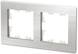 Рамка 2 поста Schneider Electric Atlas Design серебристый, фотография