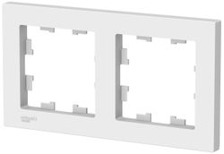 Рамка 2 поста Schneider Electric Atlas Design ATN000102 белый, вид