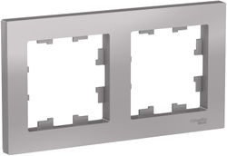 Рамка 2 поста Schneider Electric Atlas Design ATN000302 алюминий, изображение