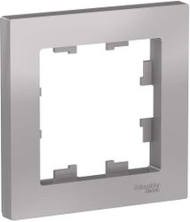 Рамка 1 пост Schneider Electric Atlas Design ATN000301 алюминий, детальное фото