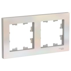 Рамка 2 поста Systeme Electric Atlas Design жемчужный, фотография