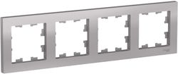 Рамка 4 поста Schneider Electric Atlas Design ATN000304 алюминий, картинка