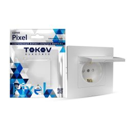 Розетка электрическая TOKOV ELECTRIC PIXEL 1791368 белый, картинка