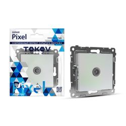 Розетка TV TOKOV ELECTRIC PIXEL 1792302 перламутр, крупный план