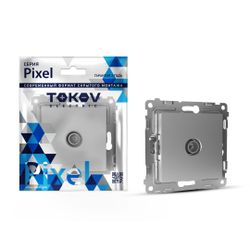 Розетка TV 1 пост TOKOV ELECTRIC PIXEL алюминий, картинка