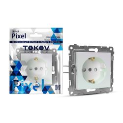 Розетка электрическая TOKOV ELECTRIC PIXEL 1792298 перламутр, картинка