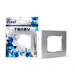 Рамка 1 пост TOKOV ELECTRIC PIXEL алюминий, изображение