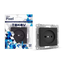 Розетка электрическая TOKOV ELECTRIC PIXEL 1792324 карбон, детальное фото