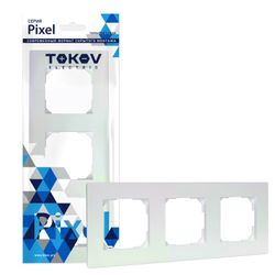 Рамка 3 поста TOKOV ELECTRIC PIXEL перламутр, детальное фото