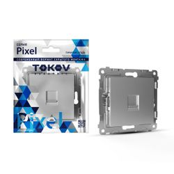 Розетка RJ-11 1 пост TOKOV ELECTRIC PIXEL алюминий, изображение