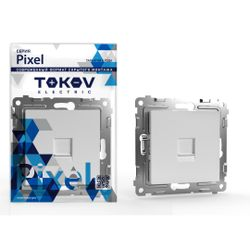 Розетка RJ-45 1 пост TOKOV ELECTRIC PIXEL белый, картинка