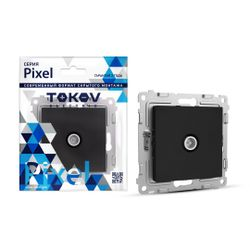 Розетка TV 1 пост TOKOV ELECTRIC PIXEL карбон, вид