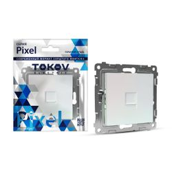 Розетка RJ-11 1 пост TOKOV ELECTRIC PIXEL перламутр, фотография