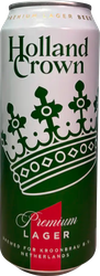 Пиво светлое HOLLAND CROWN Premium Lager Beer фильтрованное пастеризованное 4,7%, 0.5л, картинка