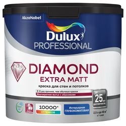 Краска Dulux Professional Diamond Extra Matt глубокоматовая BC 2,25 л, вид