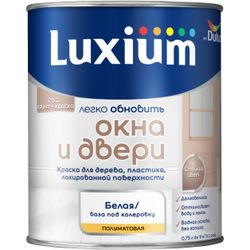 Краска Luxium by Dulux окна и двери полуматовая BW 0,75 л, изображение