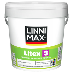 Краска LINNIMAX Litex 3 /Литекс 3 в/д интерьерная База 1 0,9 л, фото