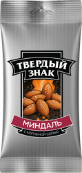 Миндаль ТВЕРДЫЙ ЗНАК жареный с копченой солью, 40г, крупный план