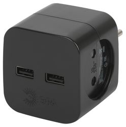 Разветвитель электрический ЭРА SP-2-USB-B на 2 розетки 220V + 2xUSB 2400mA, детальное фото