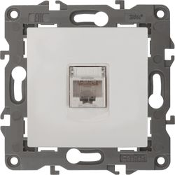 Розетка RJ-45 1 пост ЭРА Elegance белый, изображение