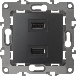 12-4110-05 ЭРА12 Устройство зарядное USB антрацит, картинка