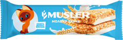 Батончик-мюсли MUSLER Молоко и злаки, глазированный, 30г, вид