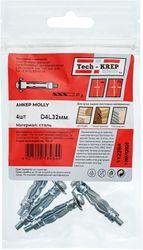 Анкер (дюбель) Молли М4х32 (4 шт) Tech-KREP, картинка