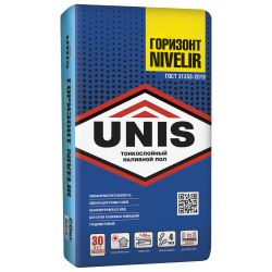 Финишный тонкослойный наливной пол UNIS Горизонт Nivelir 20 кг, детальное фото
